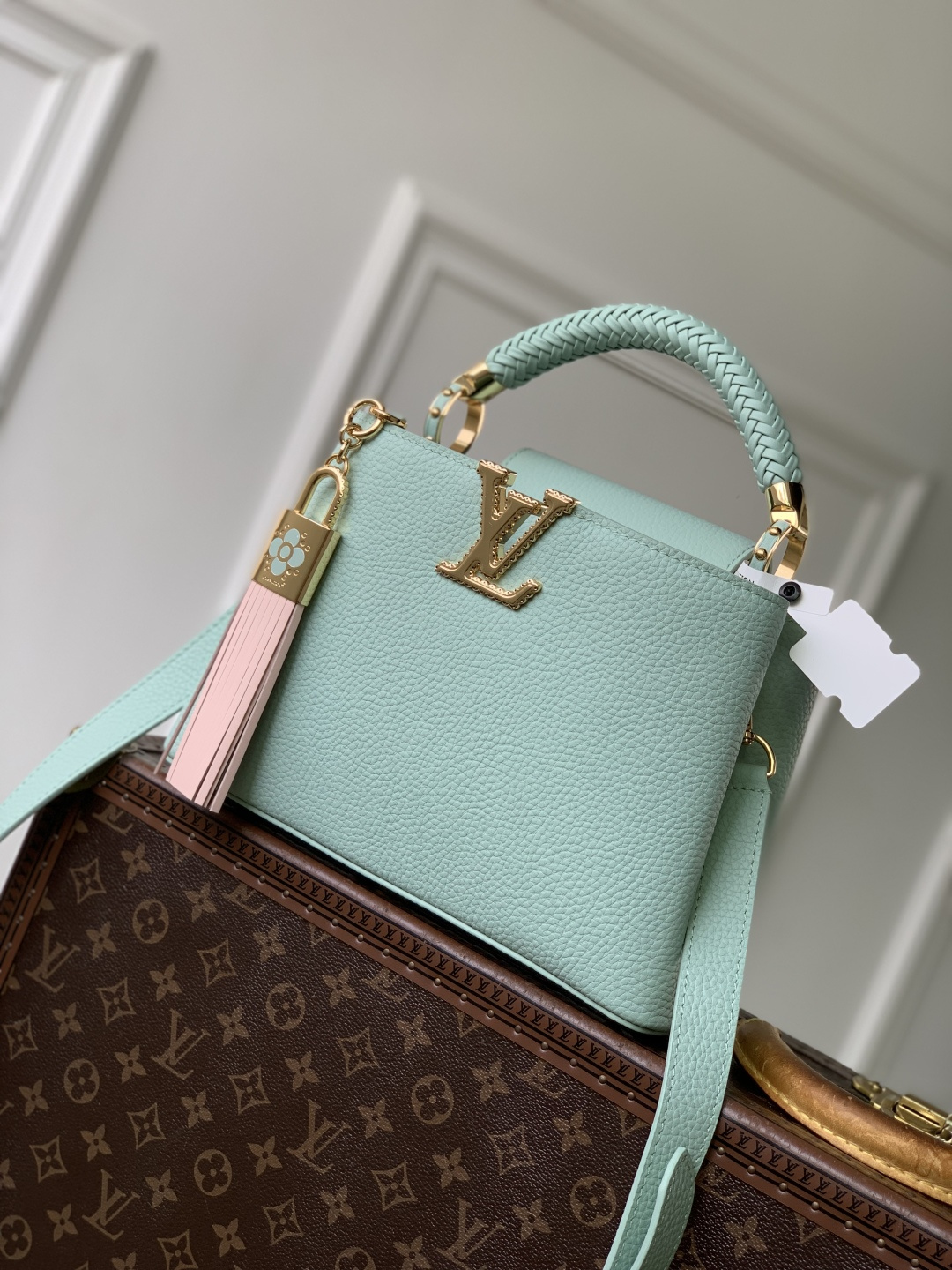 LOUIS VUITTON Capucines Green Mini Bag