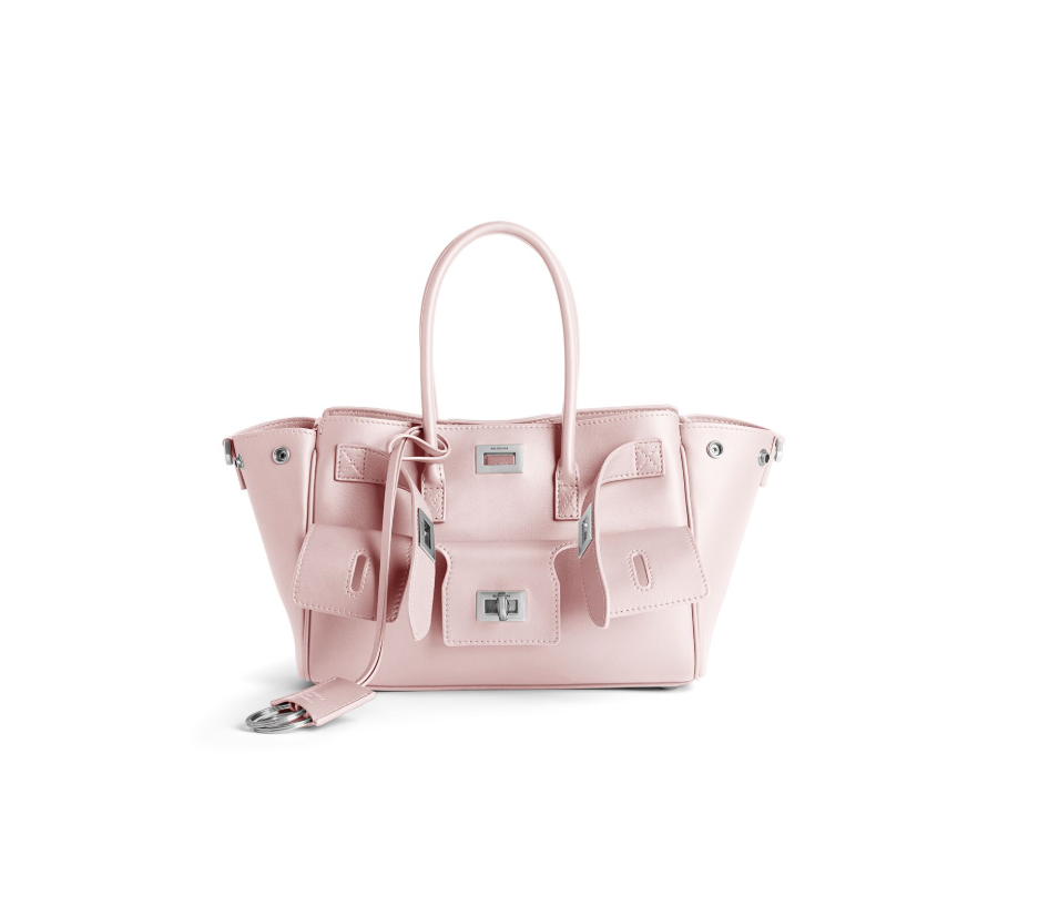 BALENCIAGA Women's Bel Air Carry All Bag Mini in Suede Pink