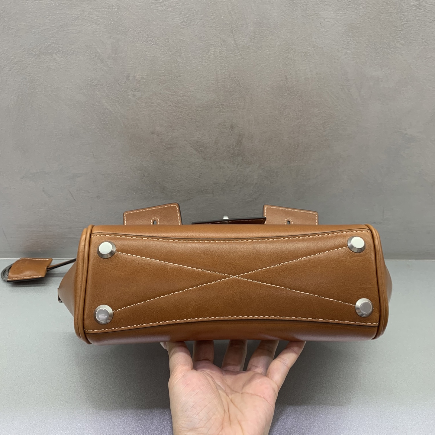 BALENCIAGA Women's Bel Air Carry All Bag Mini in Tan Cowboy