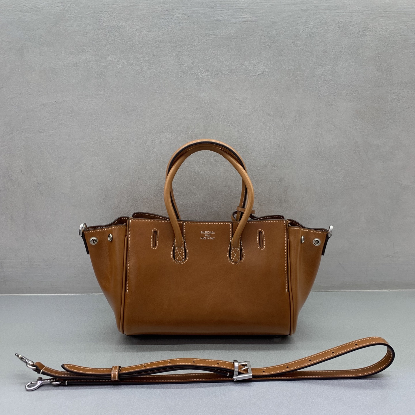 BALENCIAGA Women's Bel Air Carry All Bag Mini in Tan Cowboy