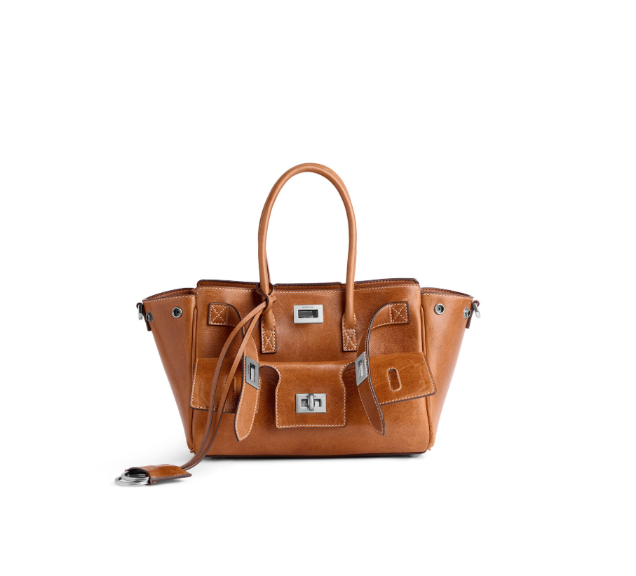 BALENCIAGA Women's Bel Air Carry All Bag Mini in Tan Cowboy