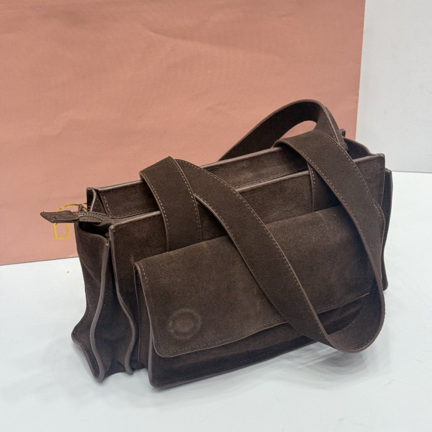 MiuMiu Utilitaire suede top-handle bag