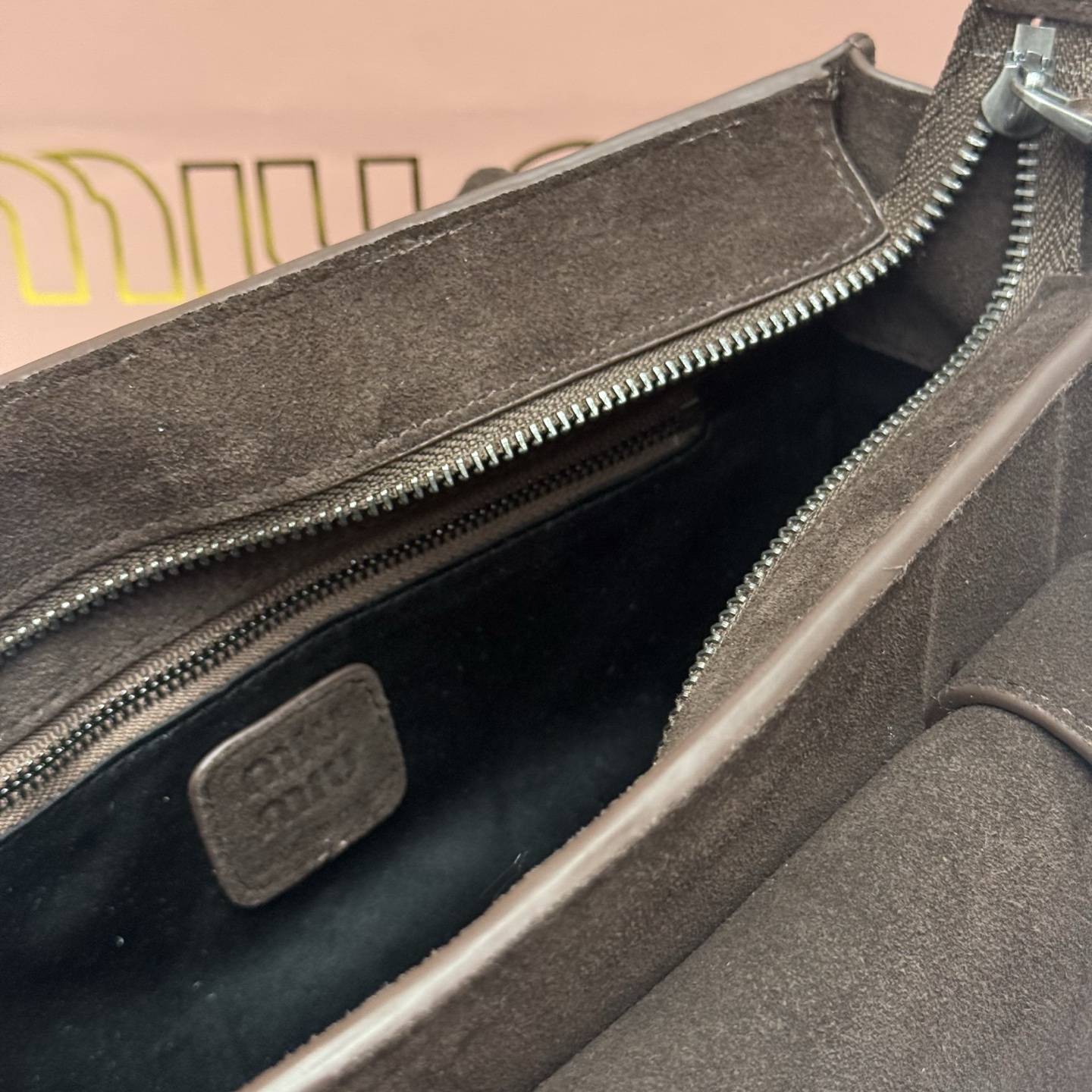 MiuMiu Utilitaire suede top-handle bag