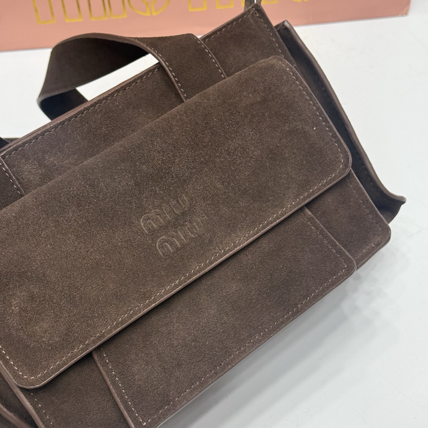 MiuMiu Utilitaire suede top-handle bag