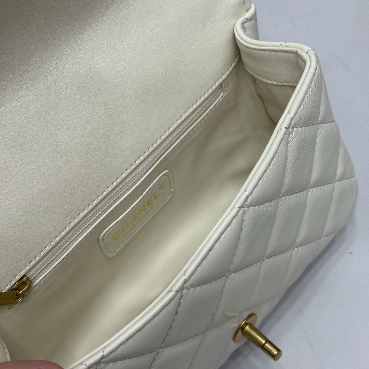 Chanel Pearls & Gold-Tone Metal  Ecru Mini Flap Bag