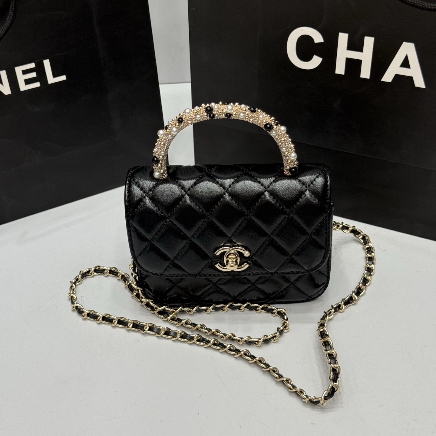 Chanel Pearl-Handle Flap Bag