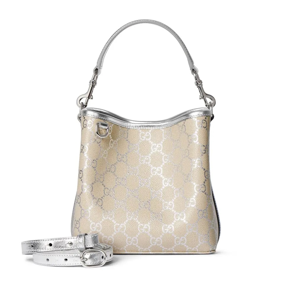 Gucci GG Emblem small bucket bag