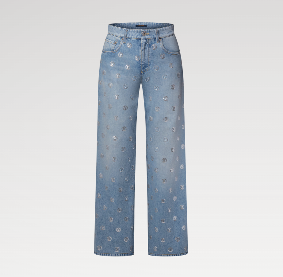 LOUIS VUITTON 1AIPP6 Signature Sequin Bootcut Jeans