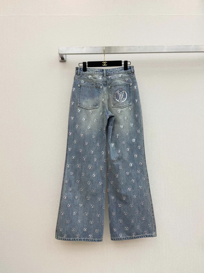 LOUIS VUITTON 1AIPP6 Signature Sequin Bootcut Jeans
