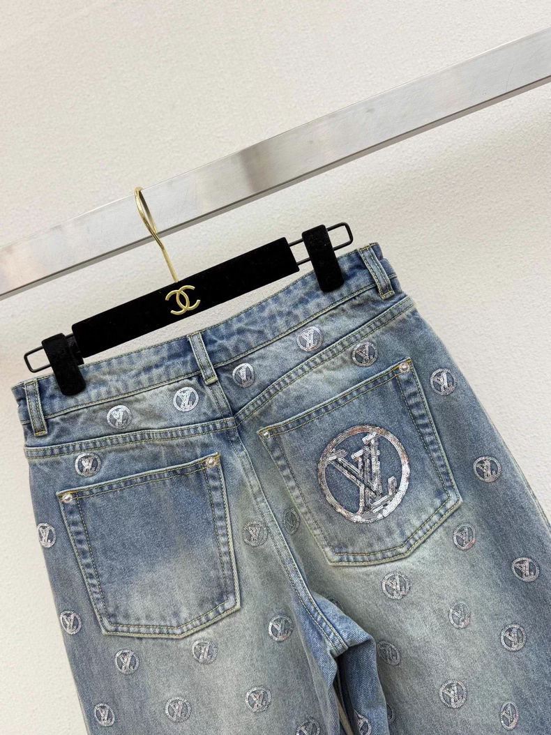 LOUIS VUITTON 1AIPP6 Signature Sequin Bootcut Jeans
