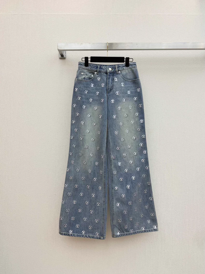LOUIS VUITTON 1AIPP6 Signature Sequin Bootcut Jeans
