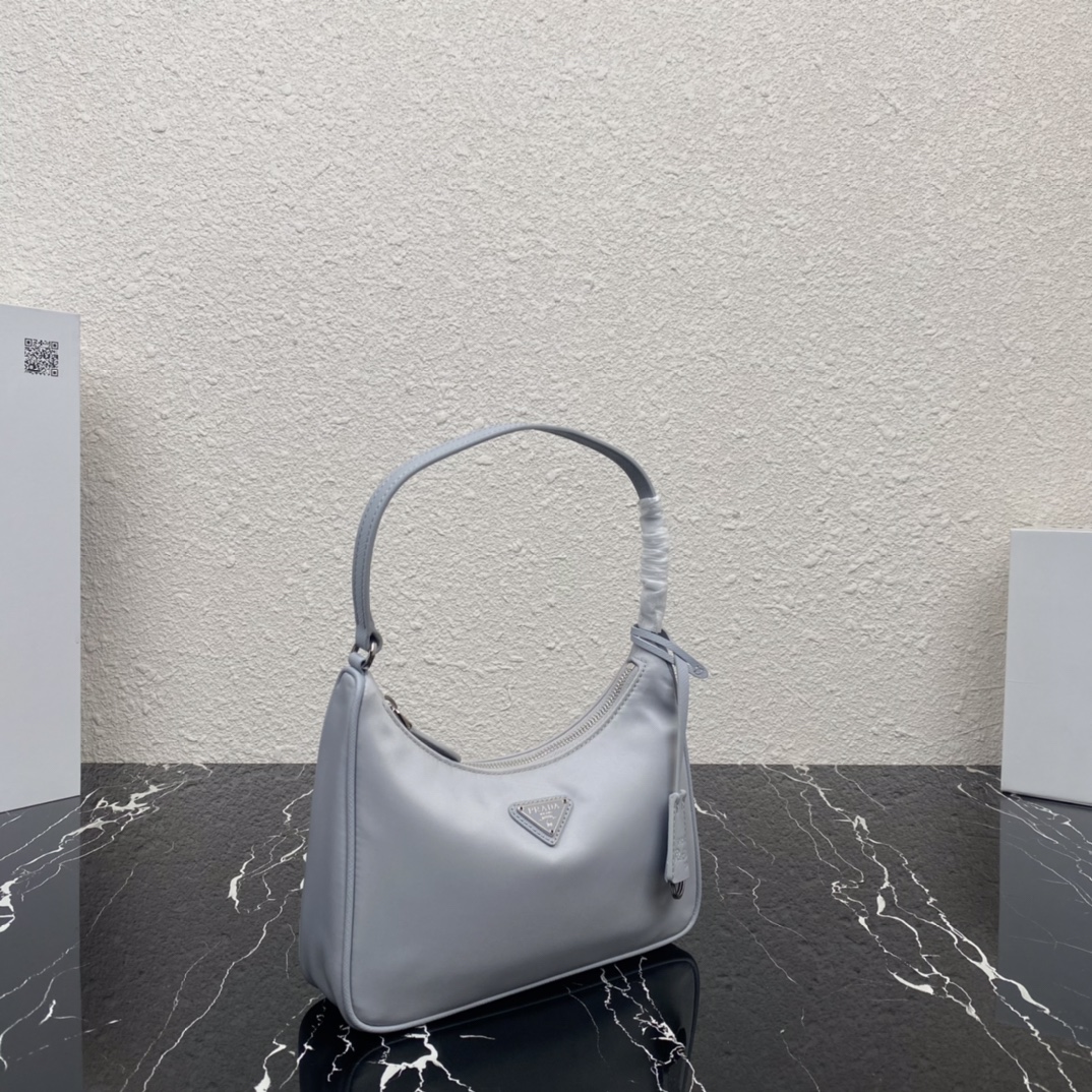 Prada Ice Grey Hobo Bag