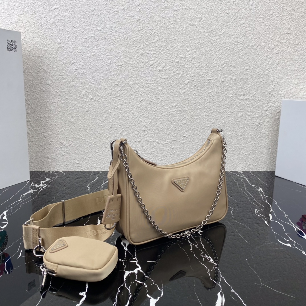 Prada Re-Edition 2005 Re-Nylon and Saffiano leather bag with charm