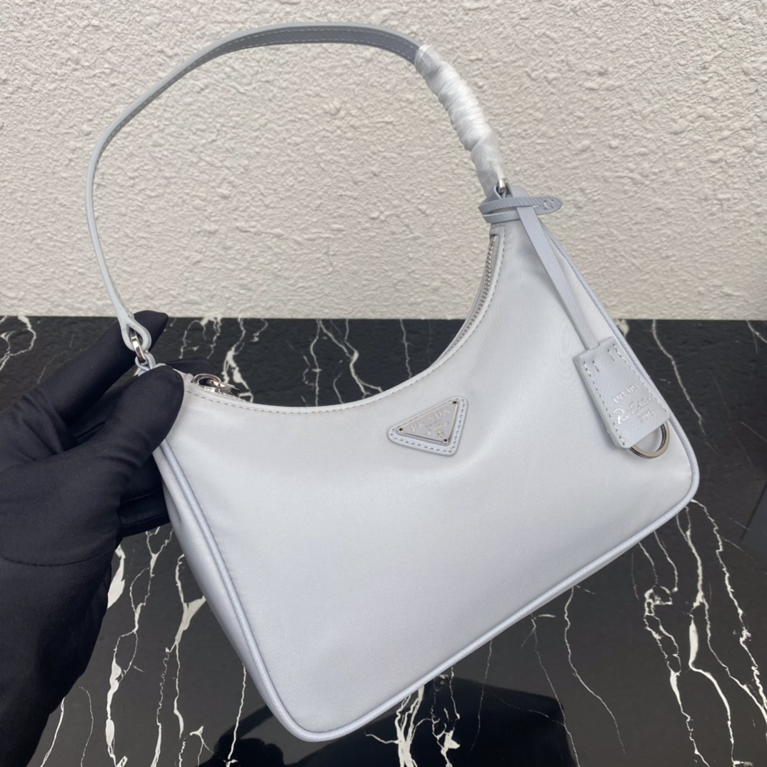 Prada Ice Grey Hobo Bag