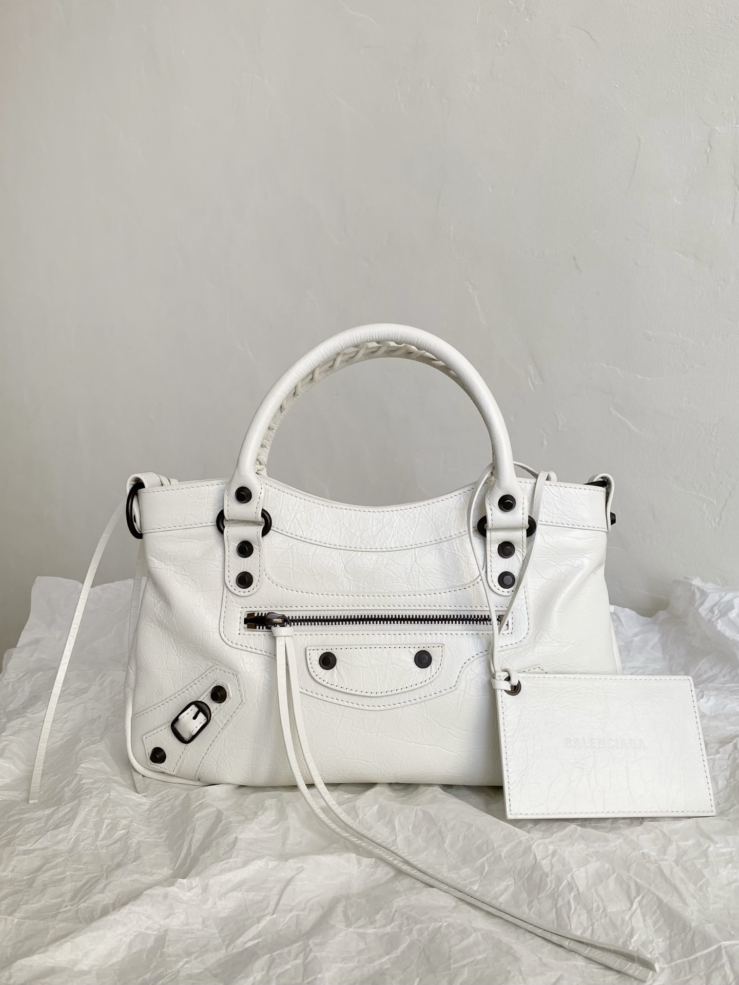 Balenciaga Le City Bag in Waxed White