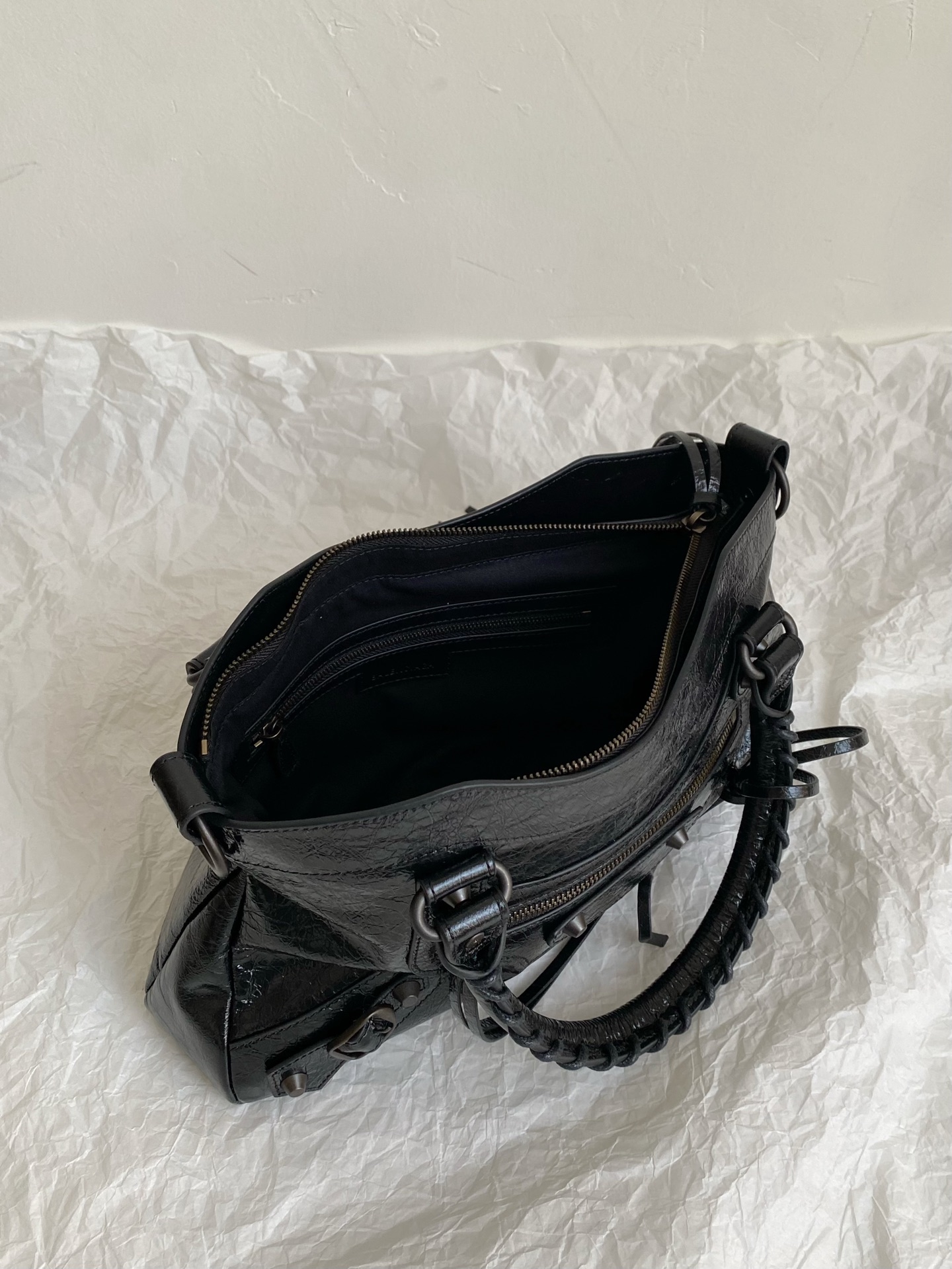 Balenciaga Le City Bag in Waxed Black