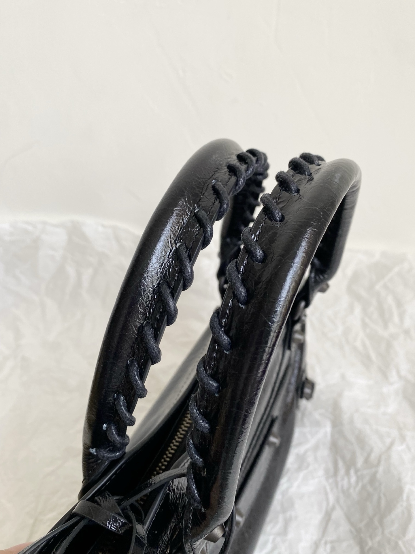 Balenciaga Le City Bag in Waxed Black