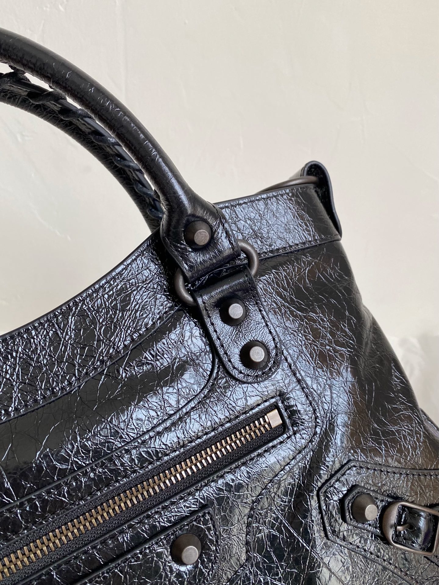 Balenciaga Le City Bag in Waxed Black