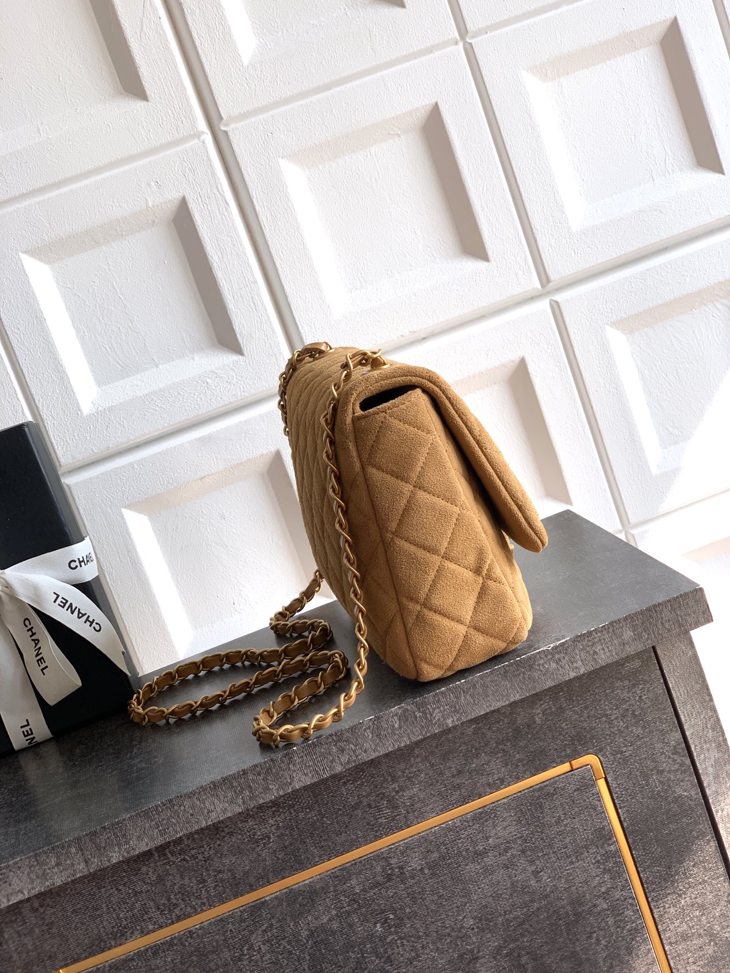 CHANEL 26C Large CF Bag in Brown Suede