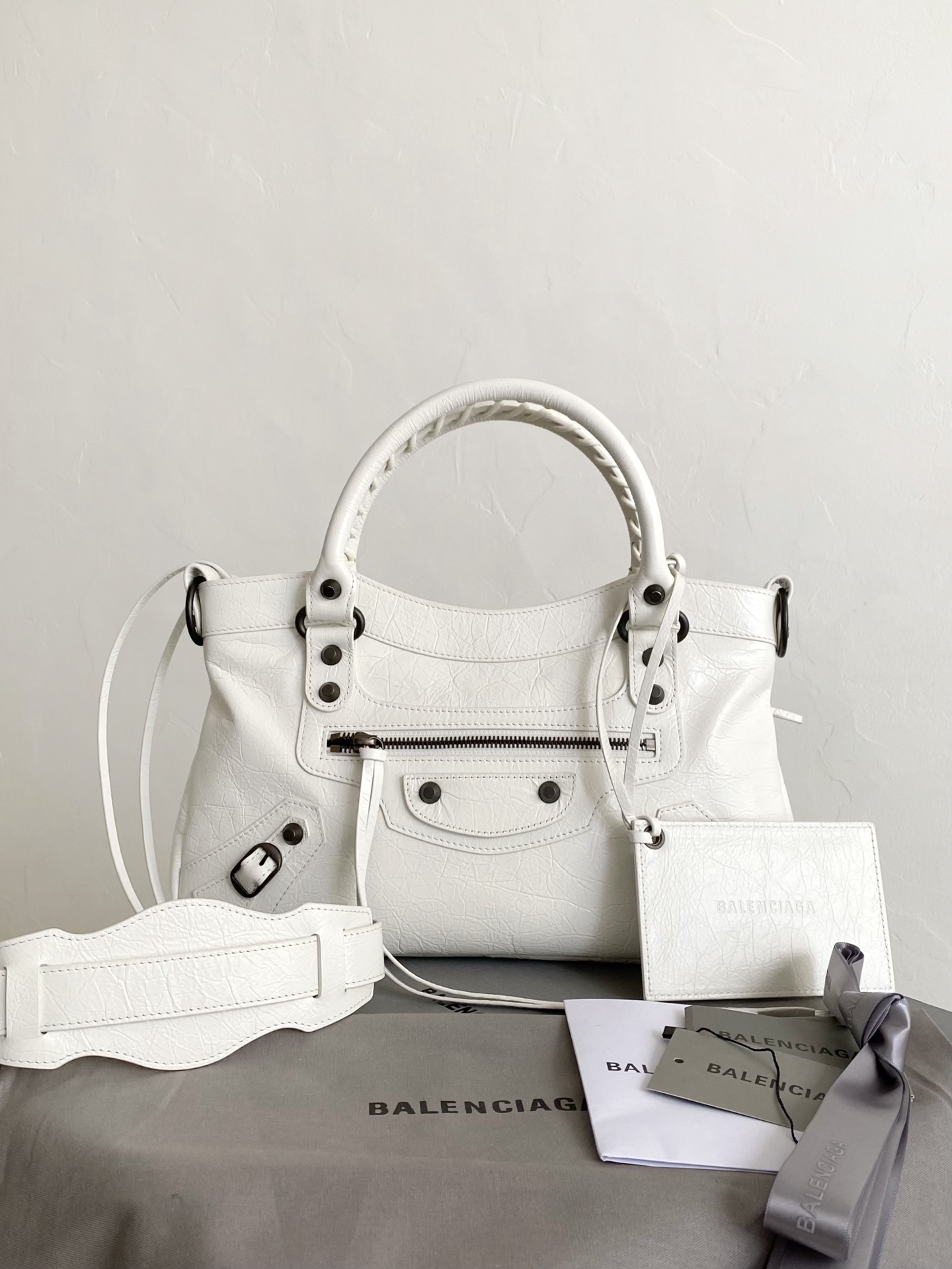 Balenciaga Le City Bag in Waxed White