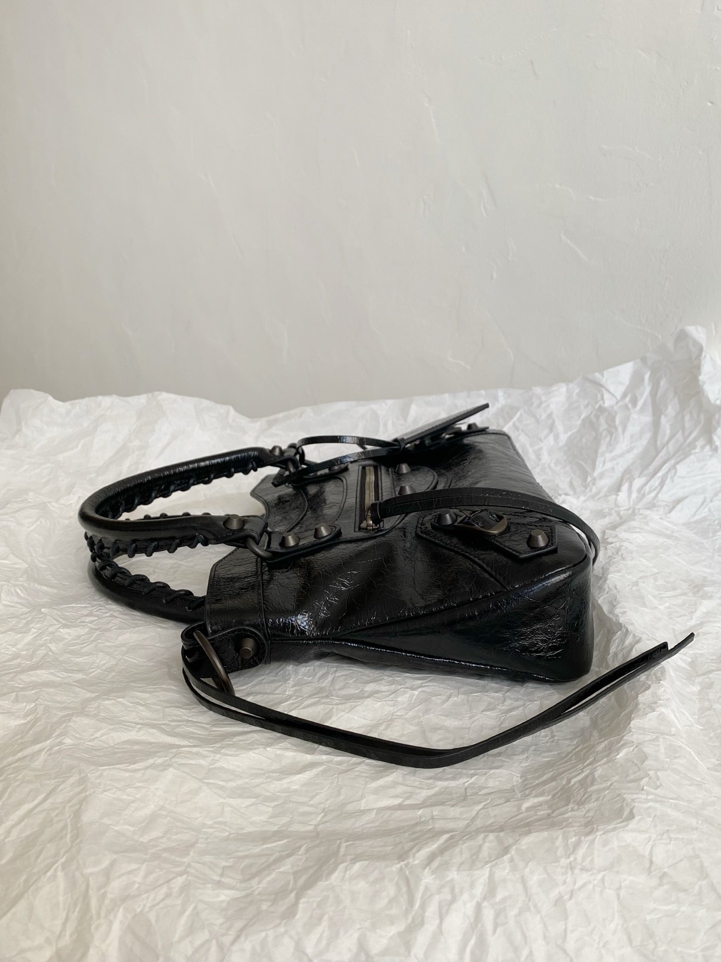 Balenciaga Le City Bag in Waxed Black