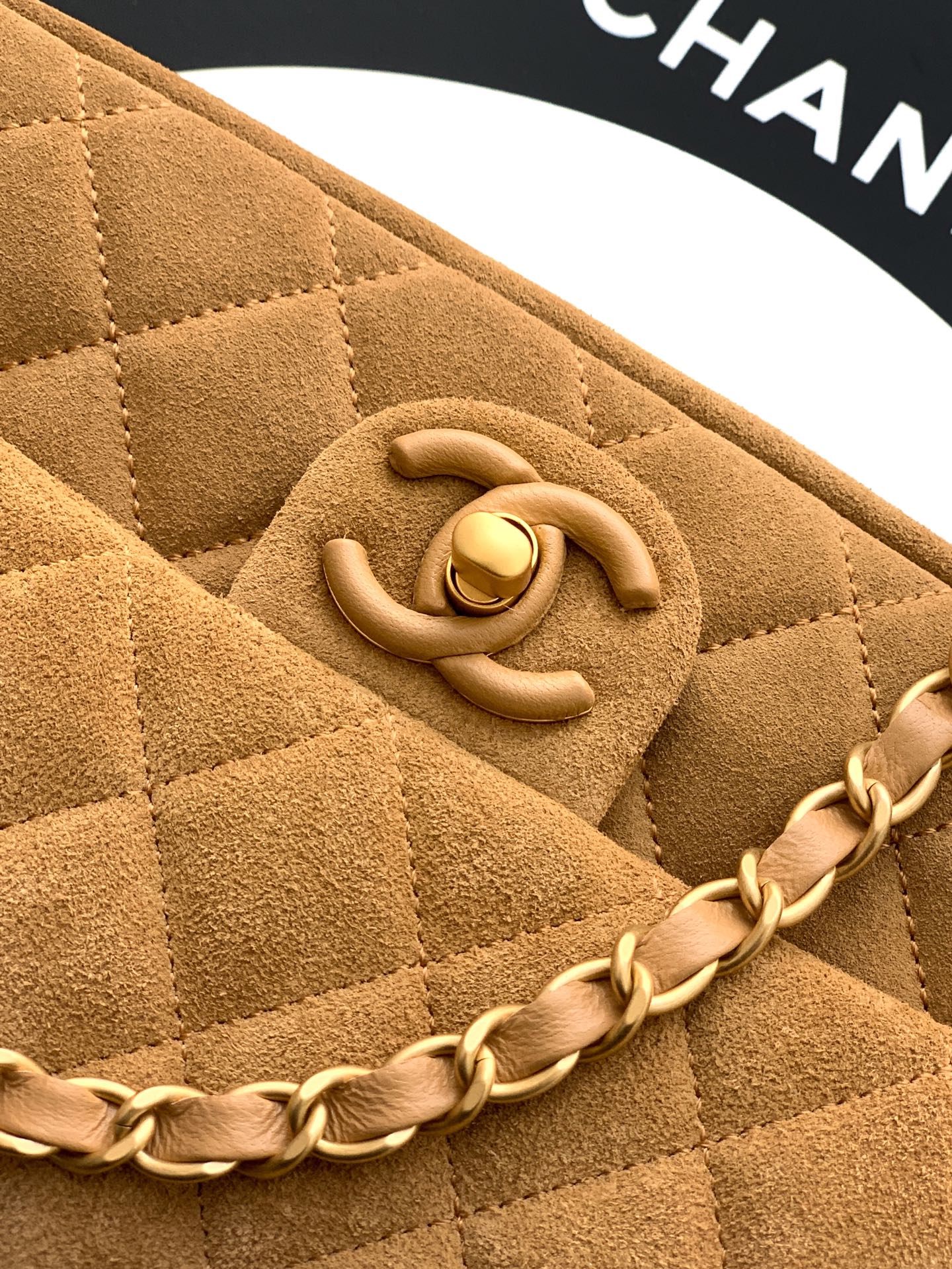 CHANEL 26C Large CF Bag in Brown Suede
