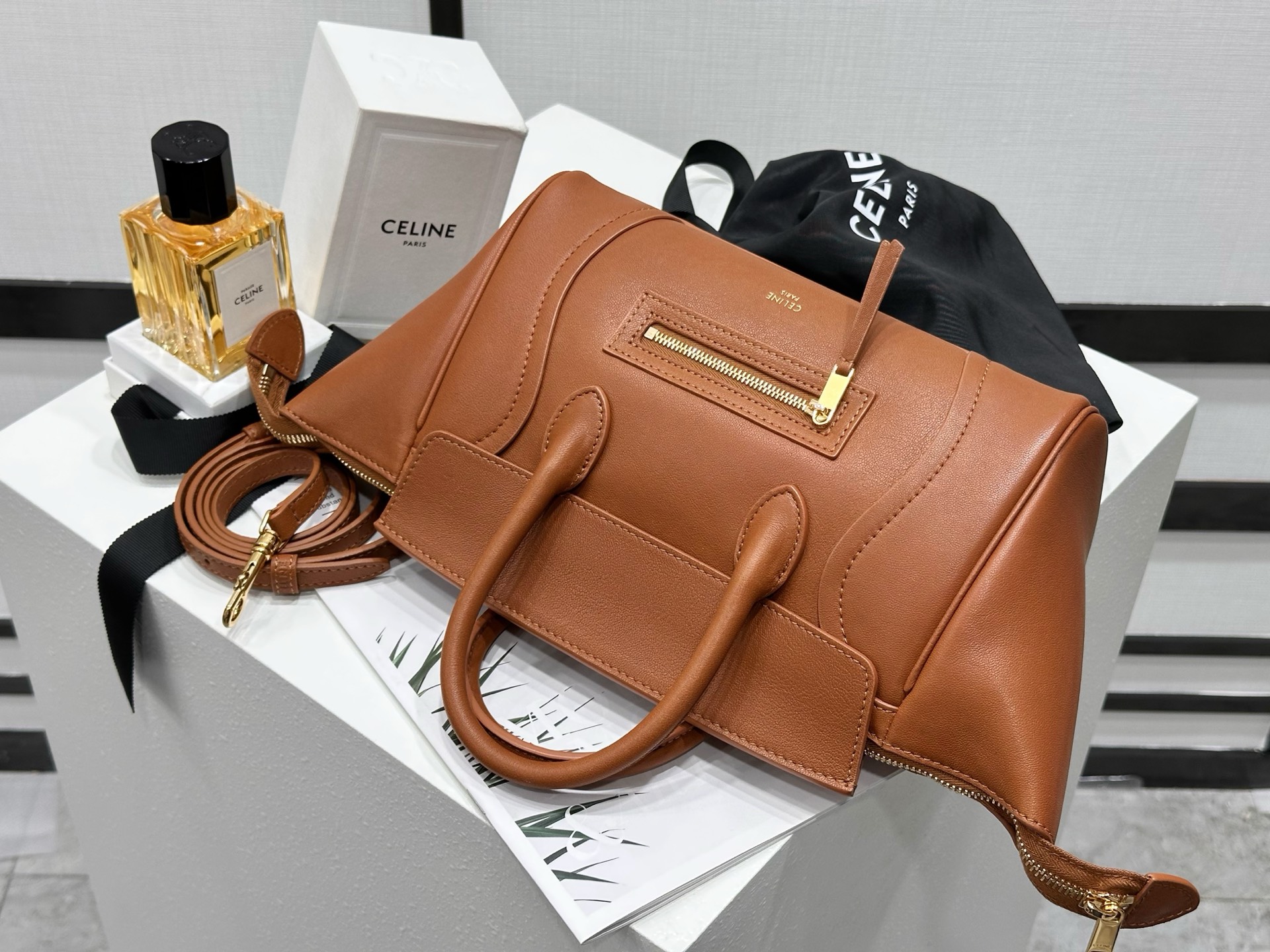 Celine SMALL NEW LUGGAGE IN SUPPLE SHINY LAMBSKIN