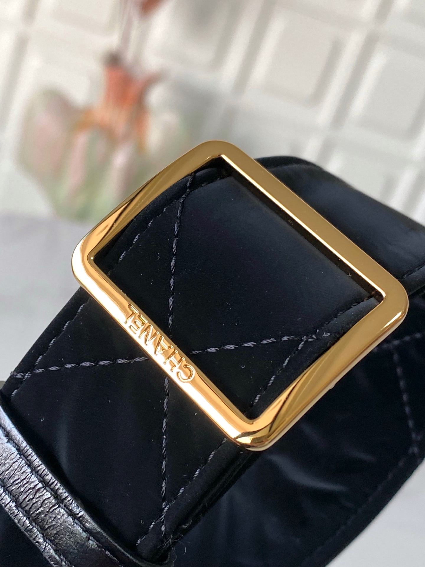 CHANEL Black Velvet Coconeige Ski Bag