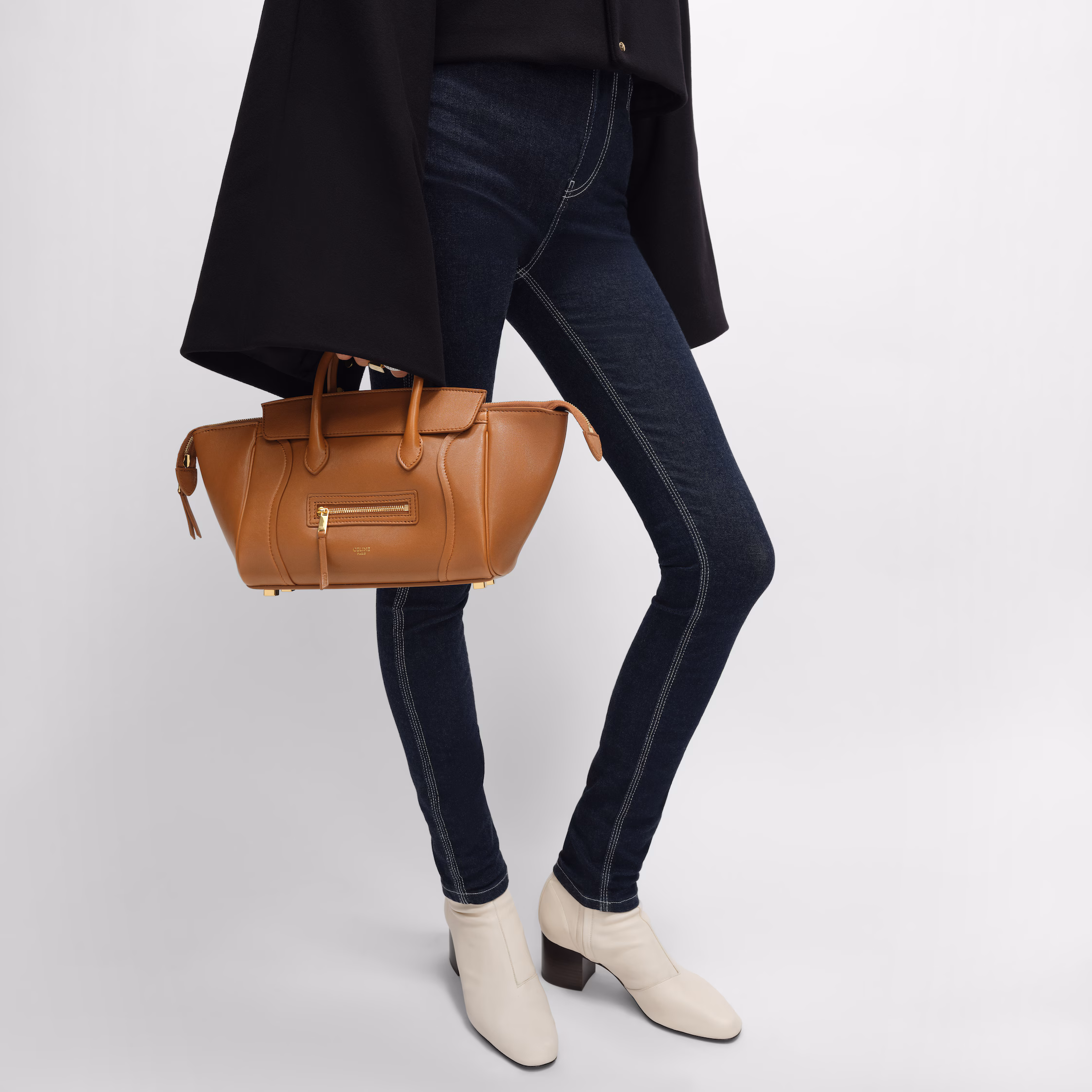 Celine SMALL NEW LUGGAGE IN SUPPLE SHINY LAMBSKIN