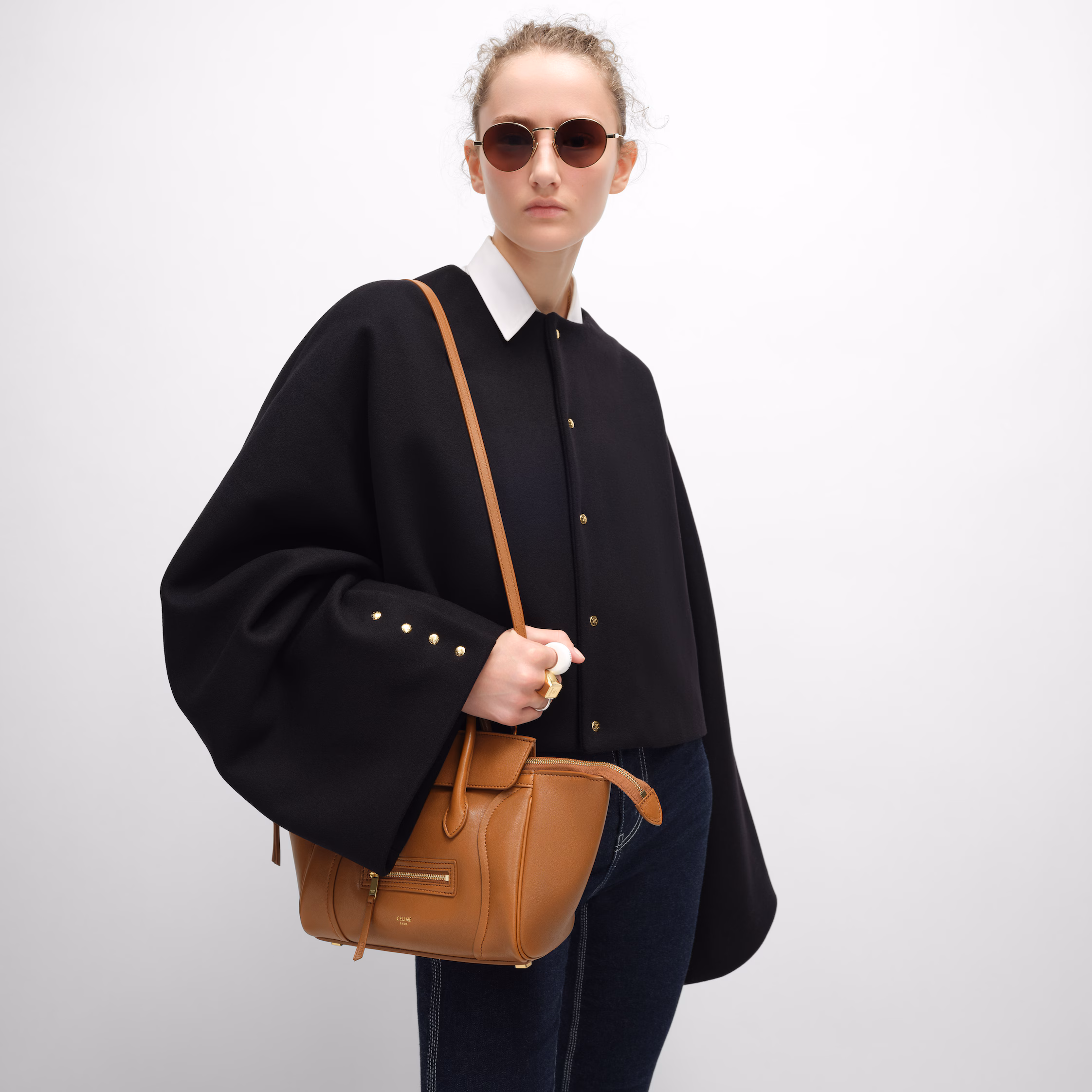 Celine SMALL NEW LUGGAGE IN SUPPLE SHINY LAMBSKIN