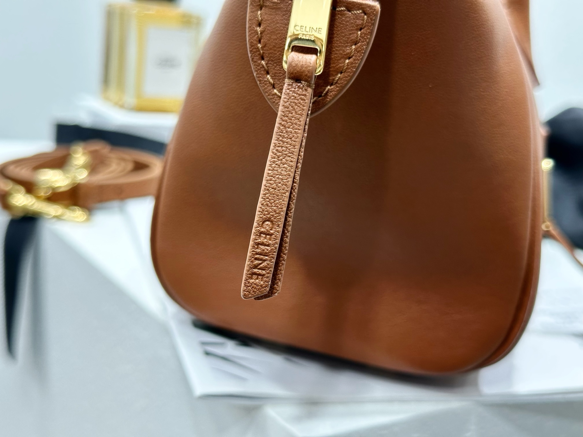 Celine SMALL NEW LUGGAGE IN SUPPLE SHINY LAMBSKIN