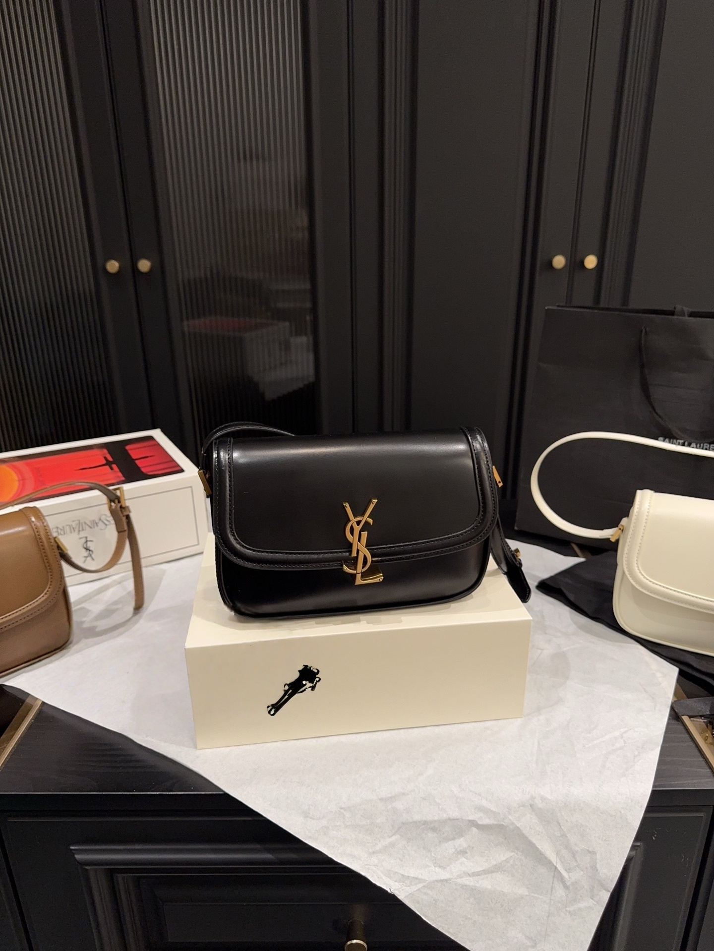 Yves Saint Laurent Solferino Small Box Bag - Model P278 (Full Set with Packaging)