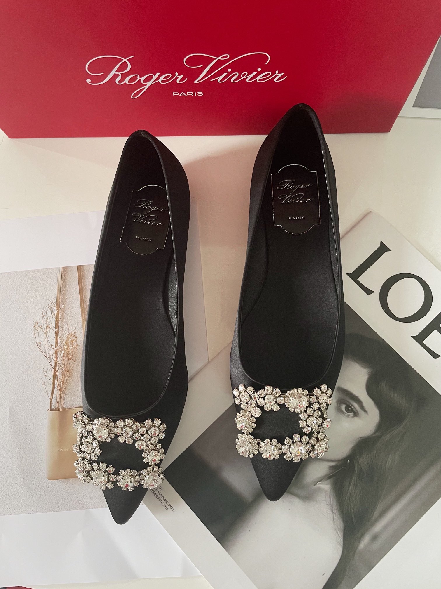 Roger Vivier Efflorescence Ballerinas in satin