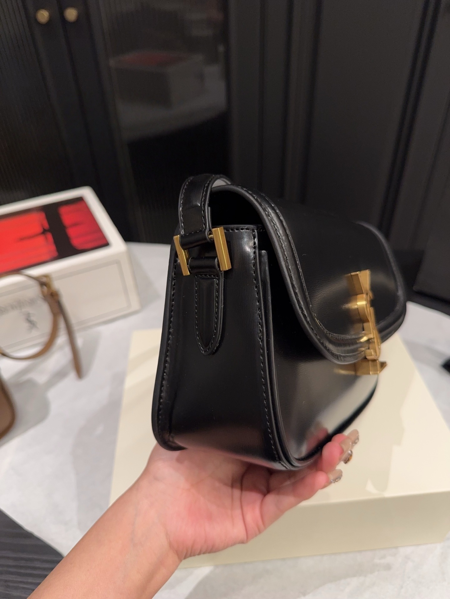 Yves Saint Laurent Solferino Small Box Bag - Model P278 (Full Set with Packaging)