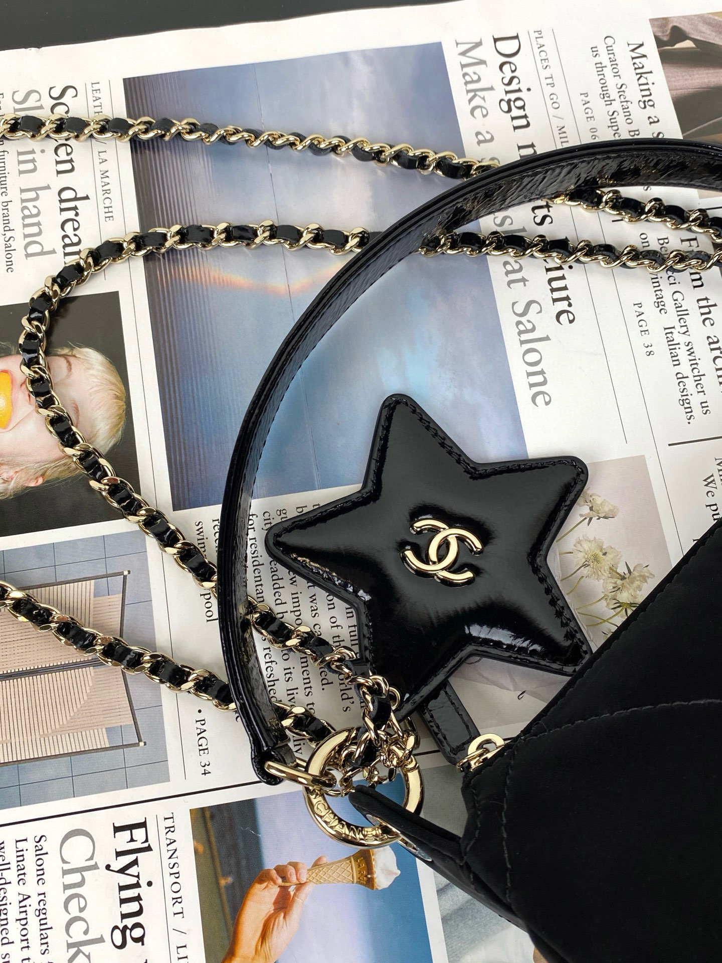 25N Ski Collection Five-Pointed Star Moon Bag / Crescent Bag Model/Article Reference: 66935m