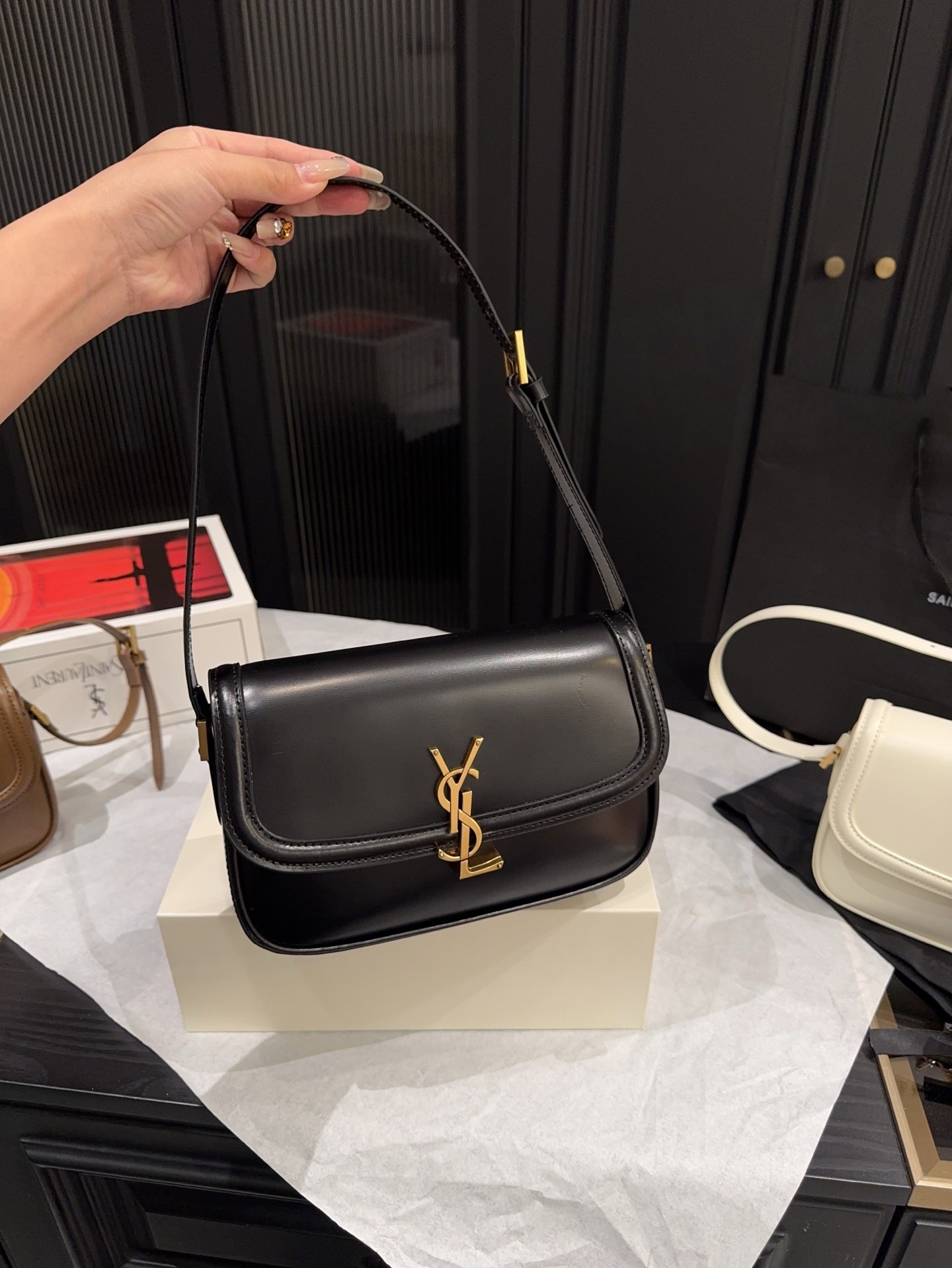 Yves Saint Laurent Solferino Small Box Bag - Model P278 (Full Set with Packaging)
