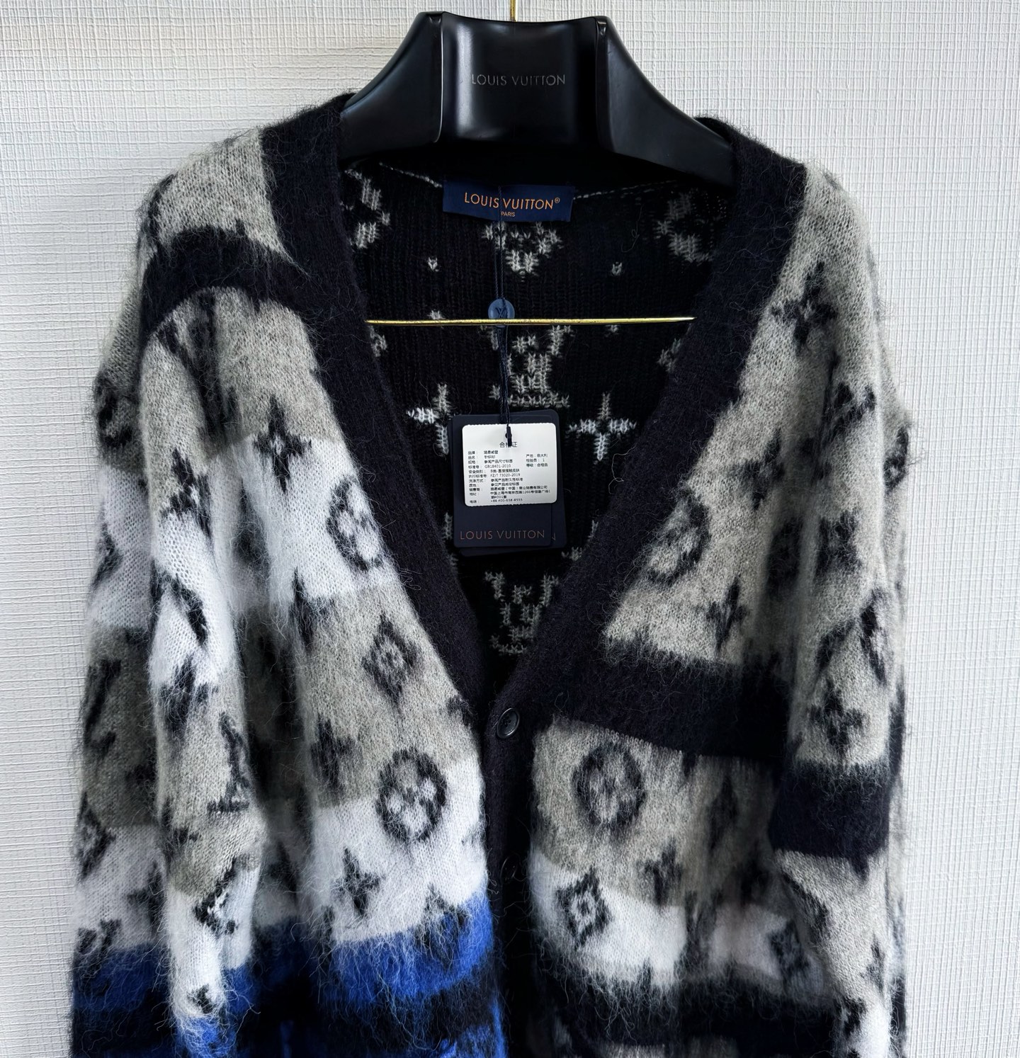 LV 1AIOX3 Monogram letter-combination mohair cardigan