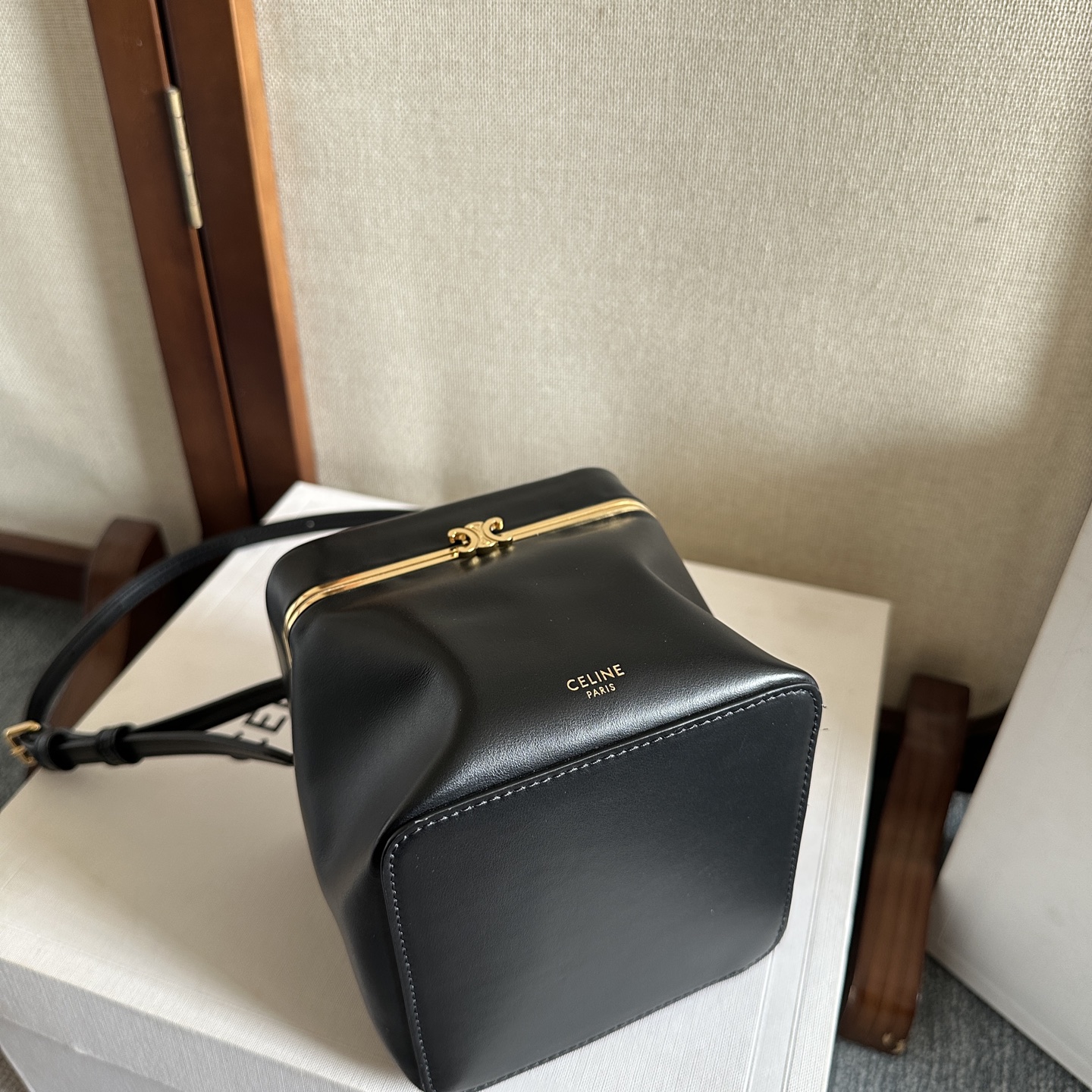 CELINE SMALL TRIOMPHE FRAME IN SUPPLE CALFSKIN