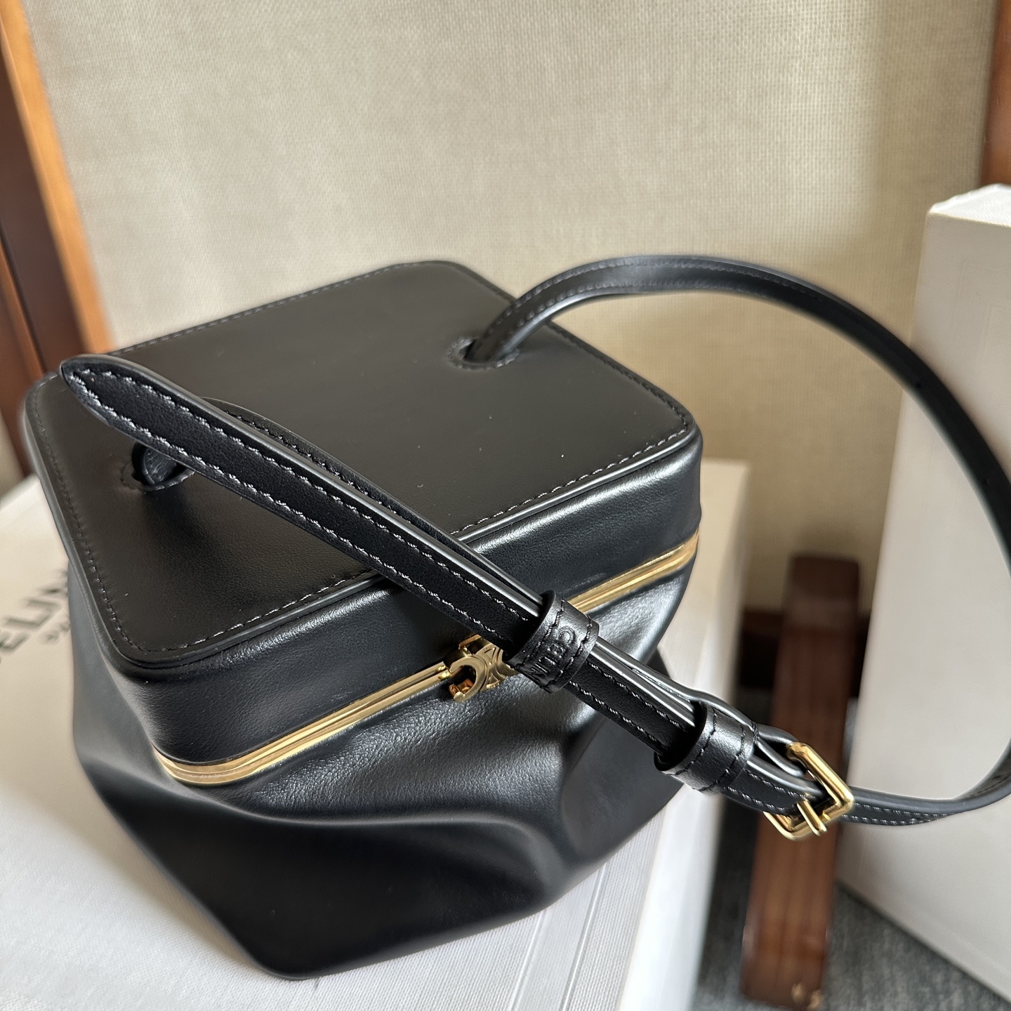 CELINE SMALL TRIOMPHE FRAME IN SUPPLE CALFSKIN