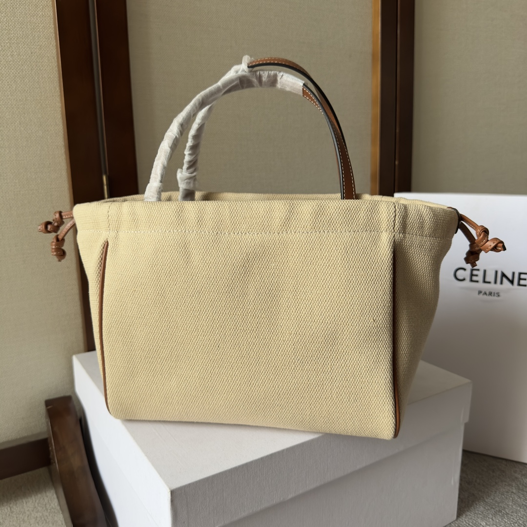 CELINE Small Cabas Triomphe Drawstring Tote Bag