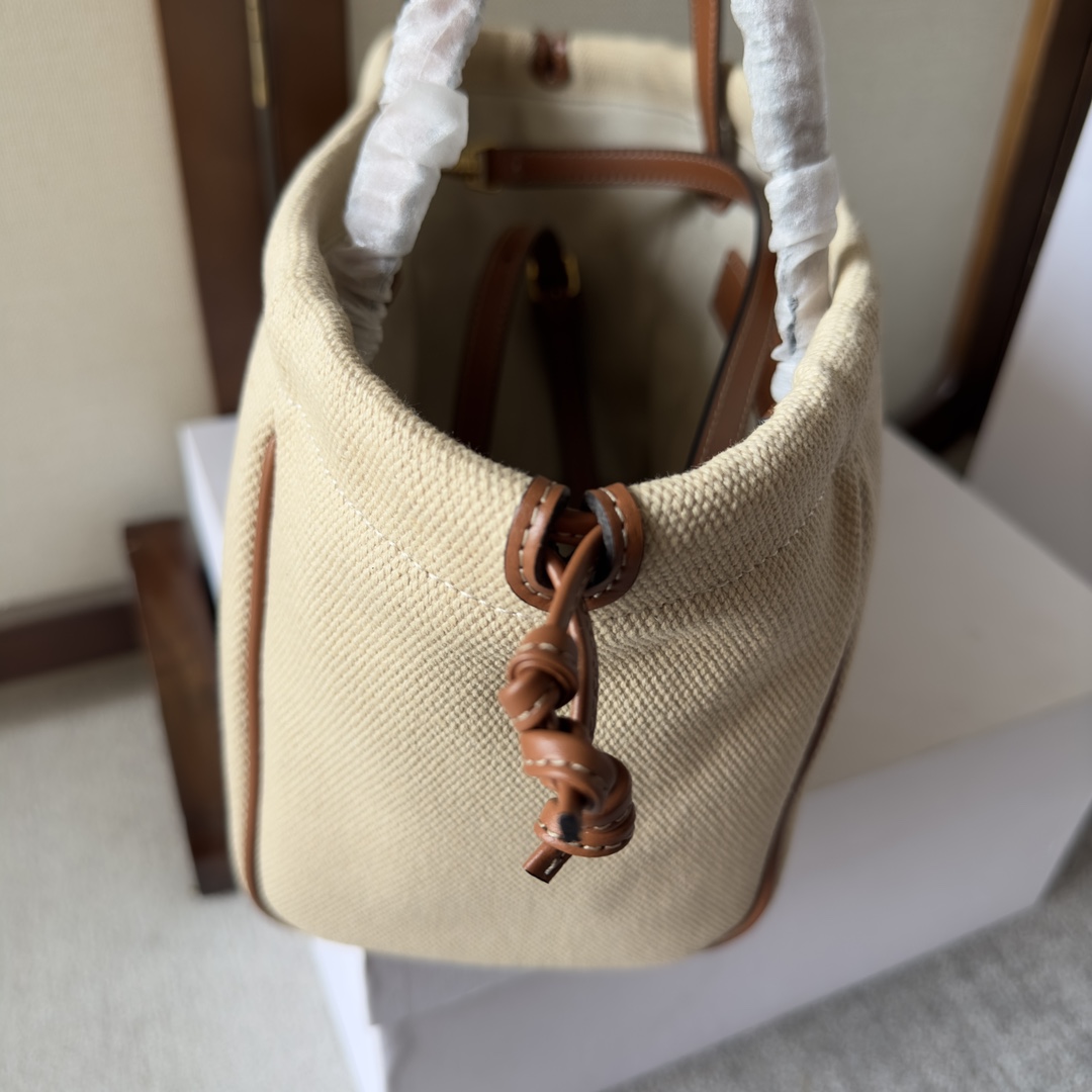 CELINE Small Cabas Triomphe Drawstring Tote Bag