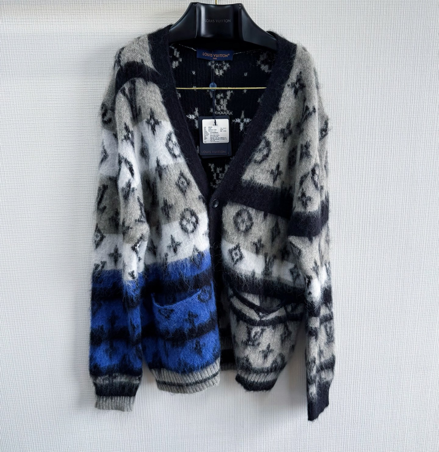 LV 1AIOX3 Monogram letter-combination mohair cardigan