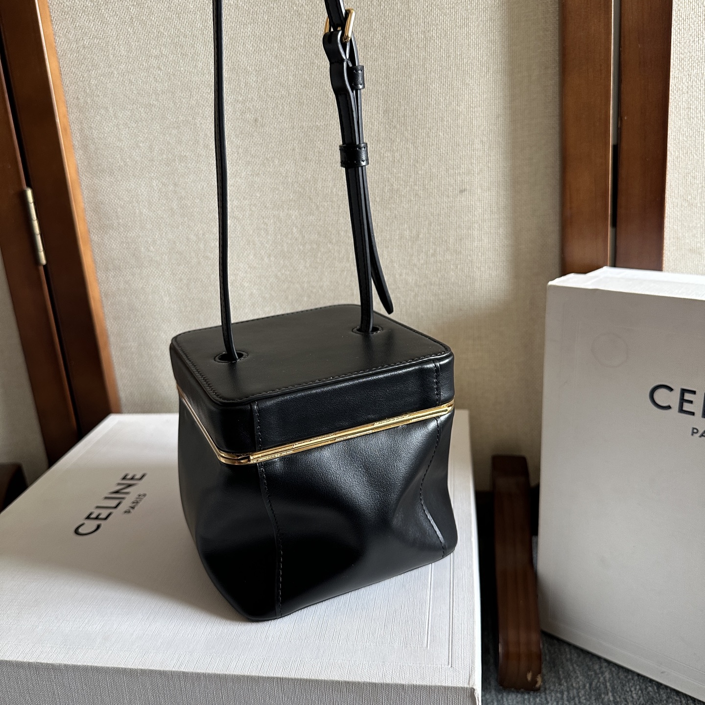 CELINE SMALL TRIOMPHE FRAME IN SUPPLE CALFSKIN