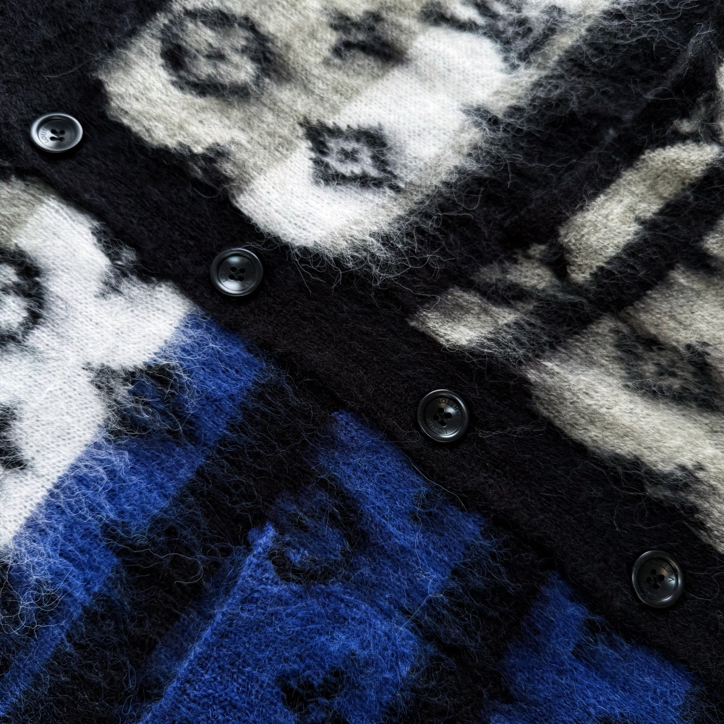 LV 1AIOX3 Monogram letter-combination mohair cardigan