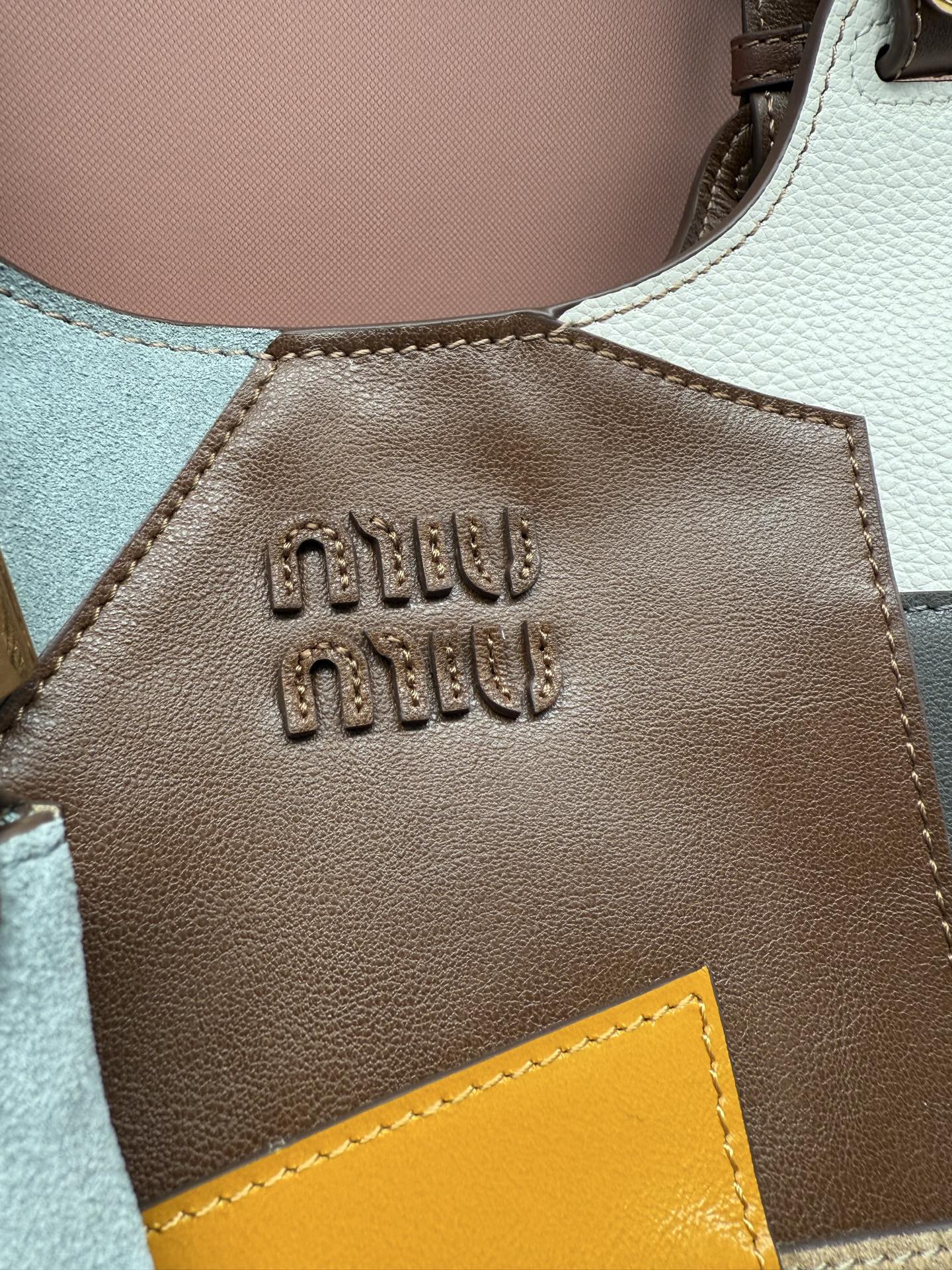 Miu Miu Paneled Leather Tote Bag