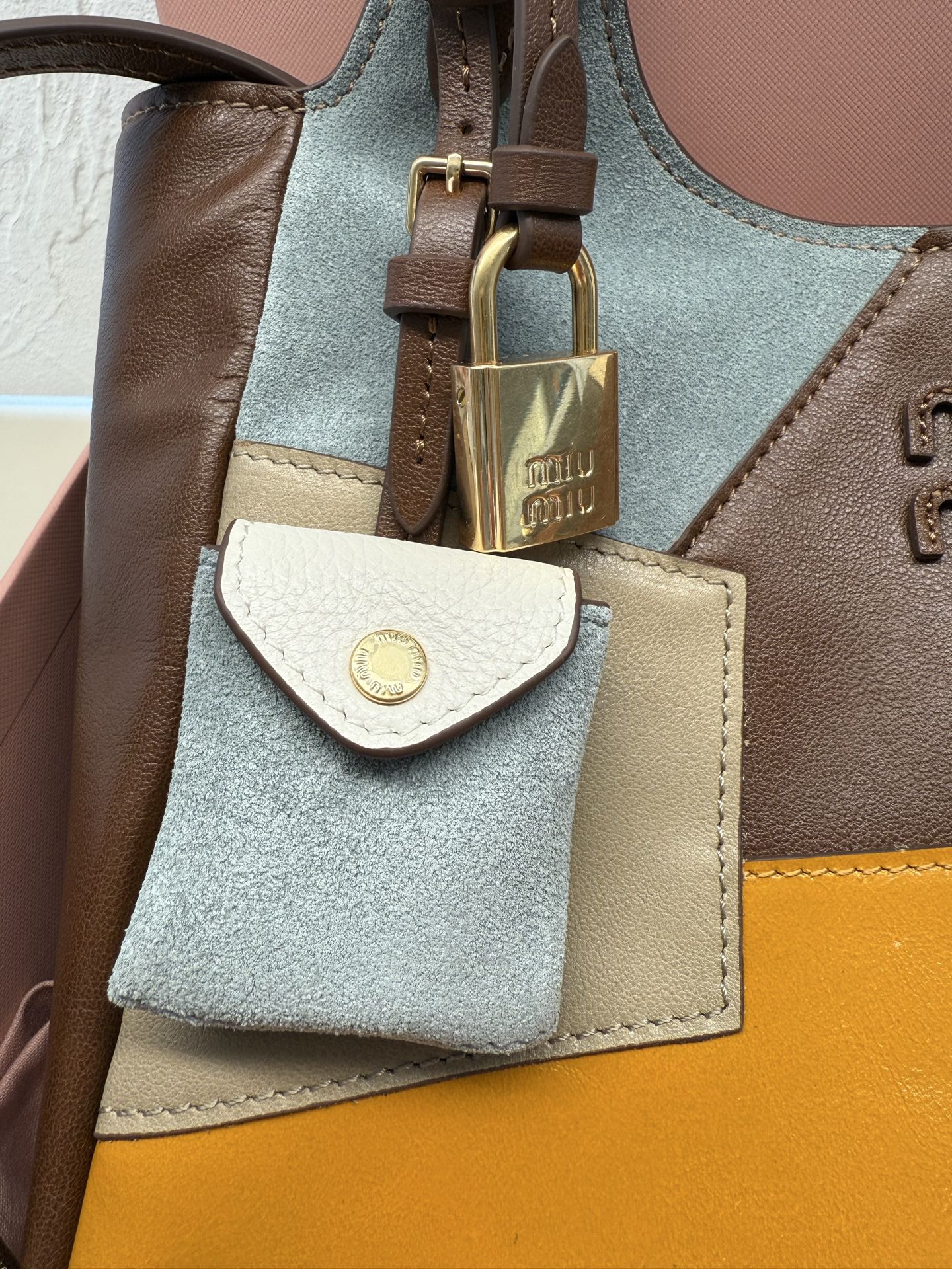 Miu Miu Paneled Leather Tote Bag