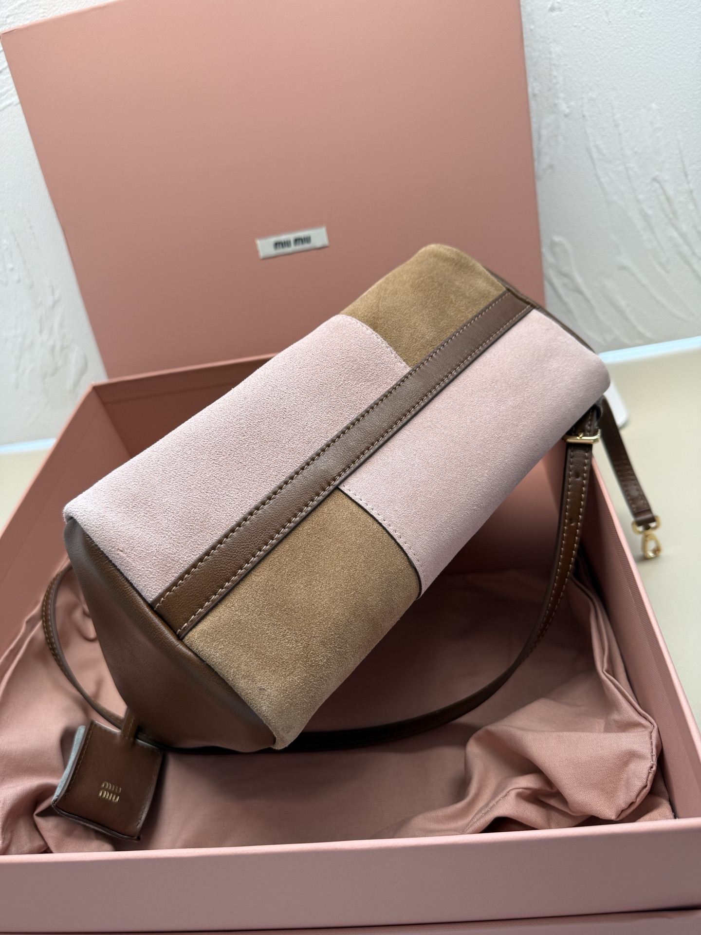 Miu Miu Paneled Leather Tote Bag