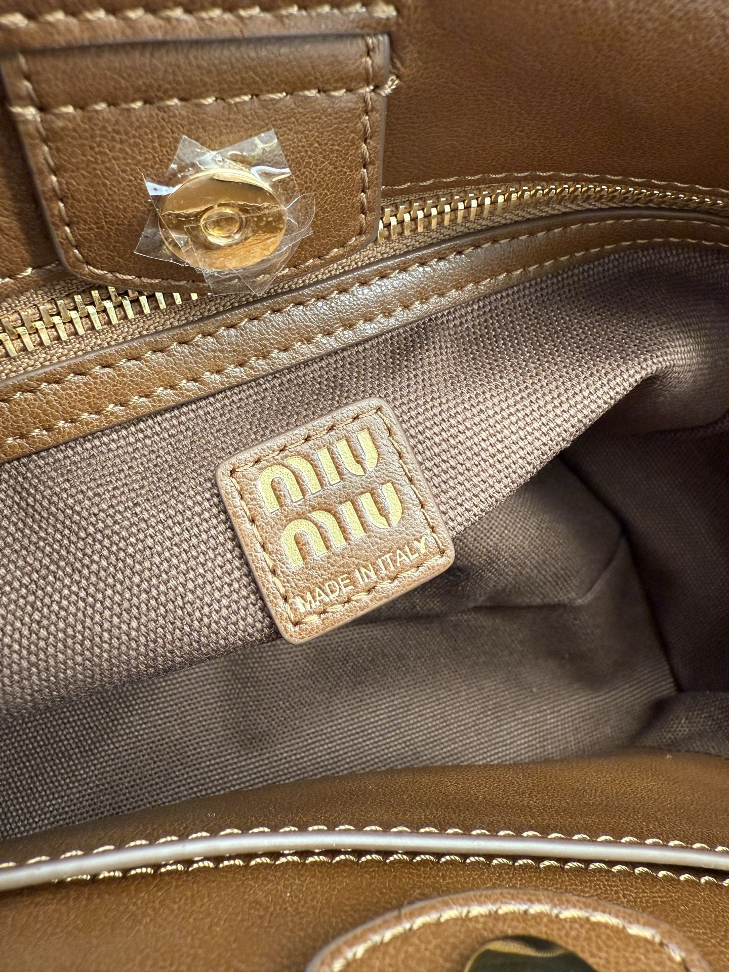 Miu Miu Paneled Leather Tote Bag