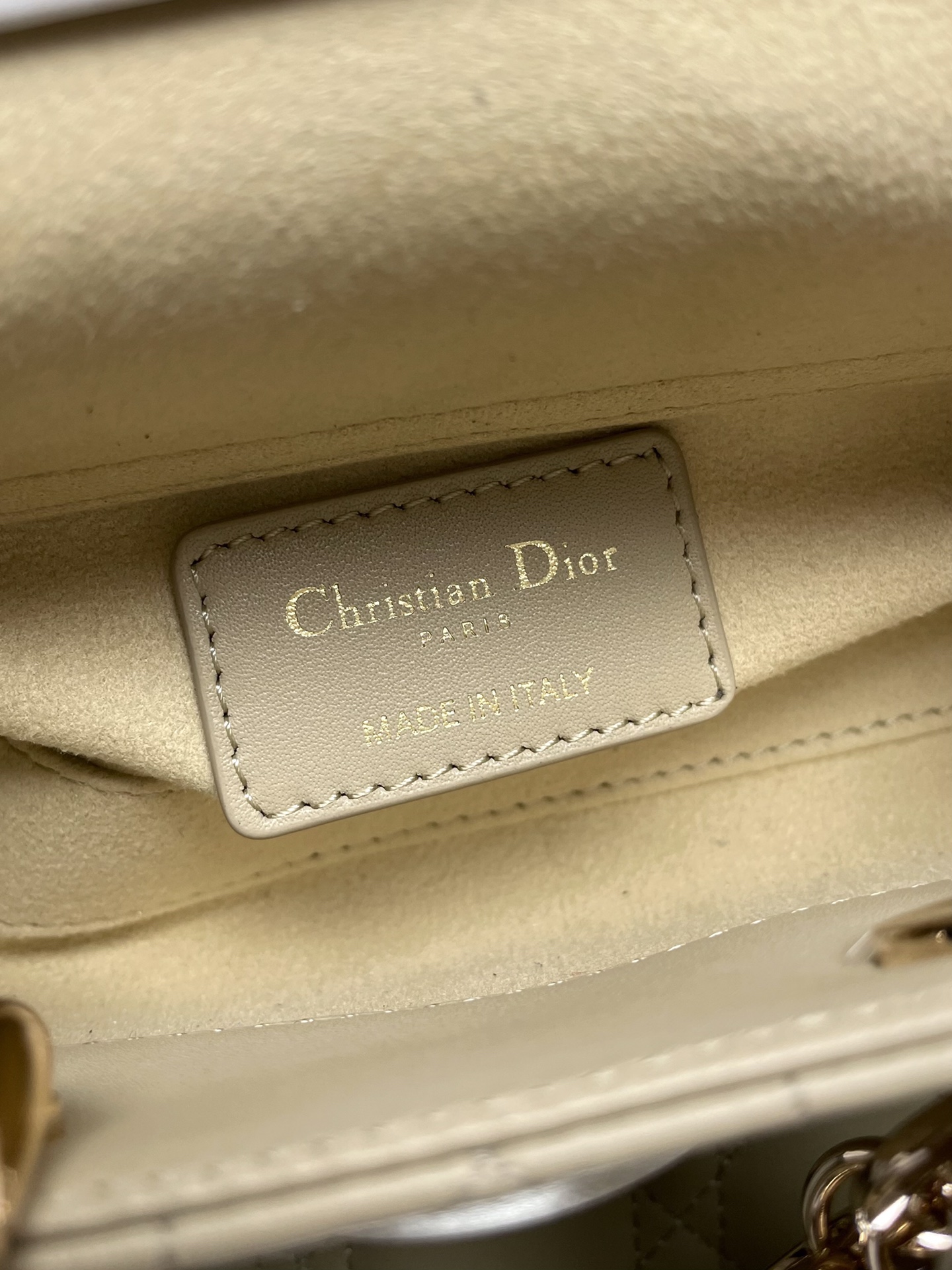 Lady D-Joy Mini Bag in Beige Calfskin
