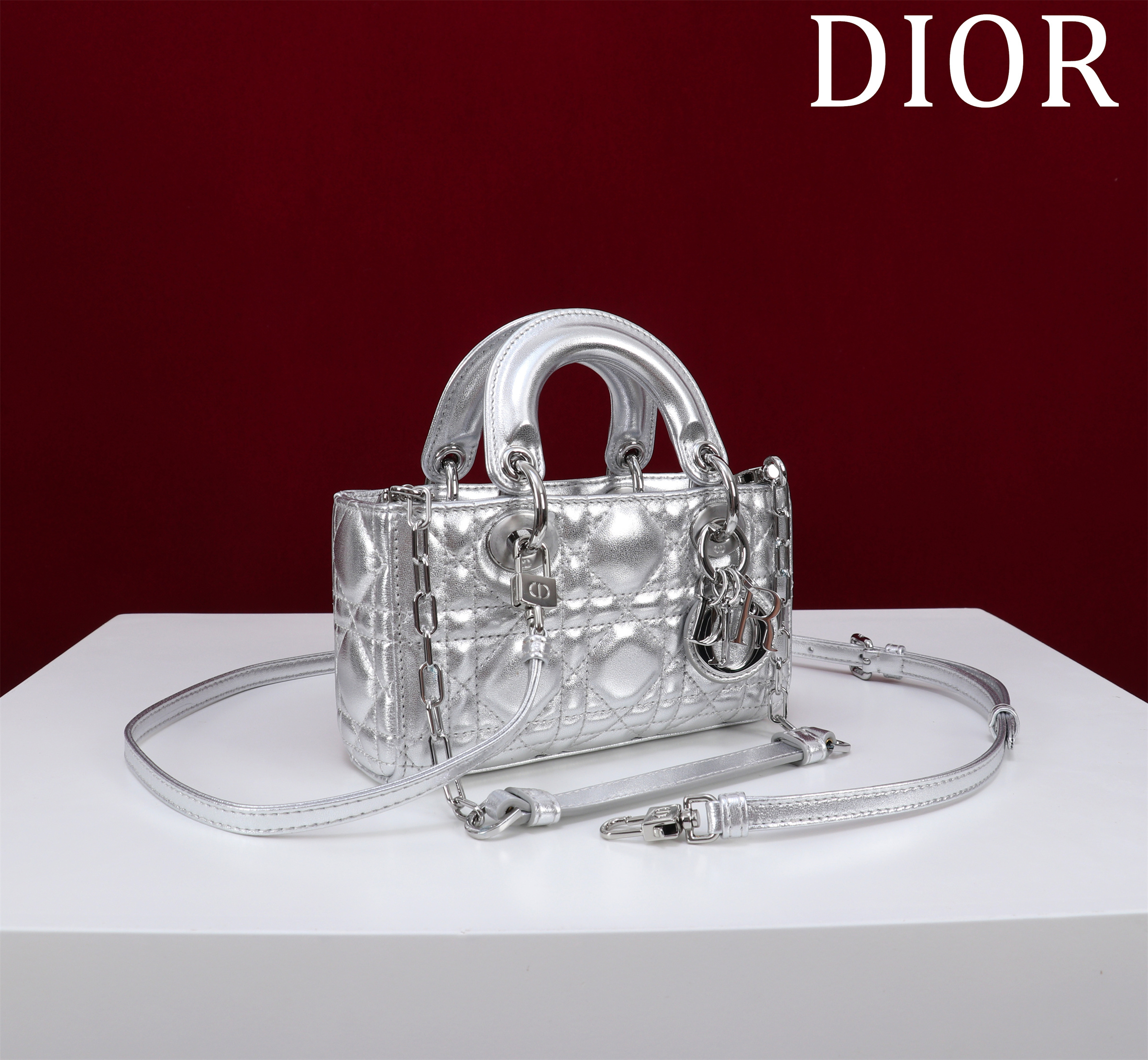 Dior D-Joy Mini Bag in Silver